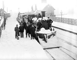 Midland Railway snow plough at Ribblehead station on 28th December 1906